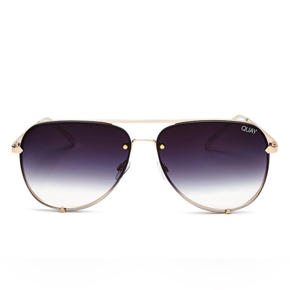 Quay Australia High Key Rimless Gradient Aviator Women’s Sunglasses 126 w/ Case